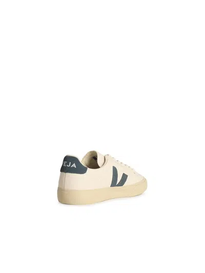Veja 'blue Field' White Leather Sneakers In White