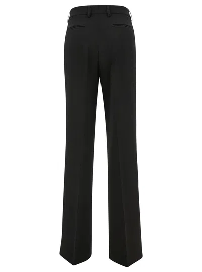 Plain Black Straight Pants With Concealed Closure In Candy Woman In Black