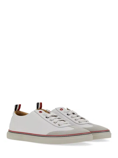 Thom Browne Low-top Leather Sneaker In White
