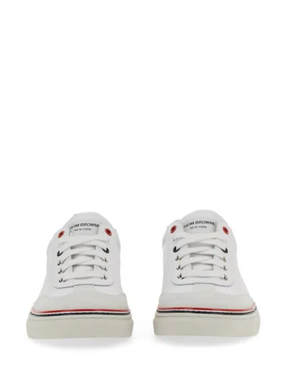 Thom Browne Low-top Leather Sneaker In White