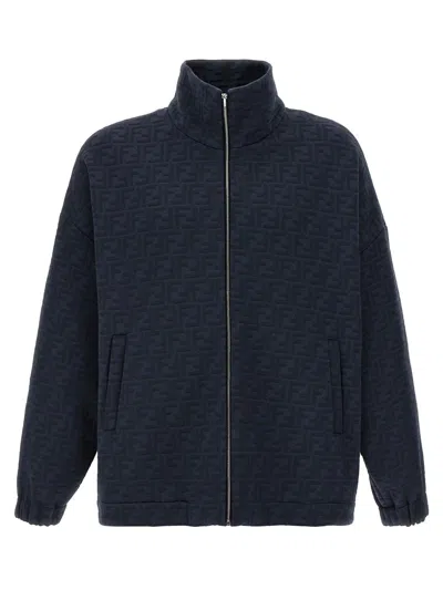 Fendi Navy Blue Polyester Blend Sweatshirt In Blue
