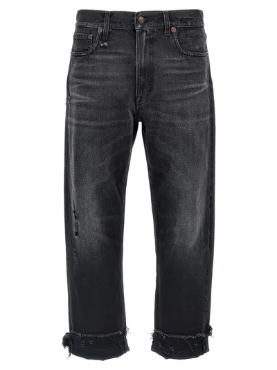 R13 Cuffed Boyfriend Jeans In Black