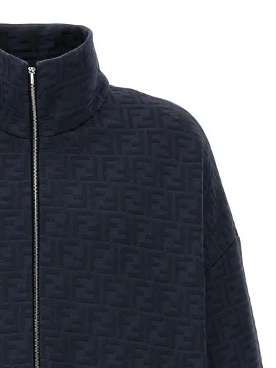 Fendi Navy Blue Polyester Blend Sweatshirt In Blue