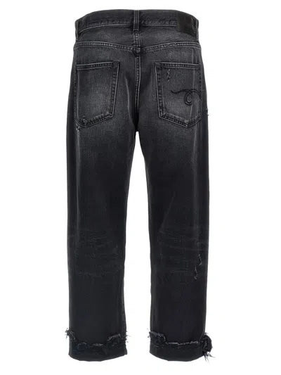 R13 Cuffed Boyfriend Jeans In Black