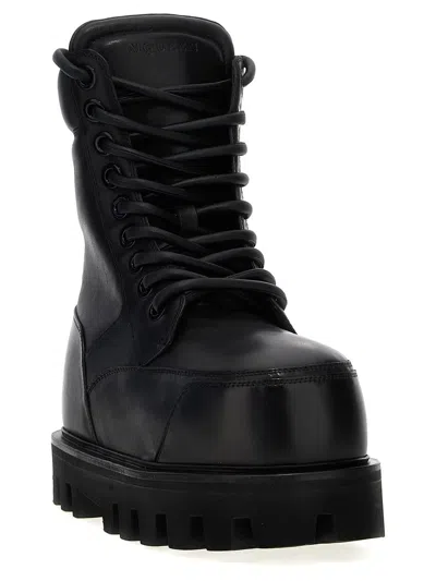 Alexander Mcqueen Nappa Ankle Boots In Black