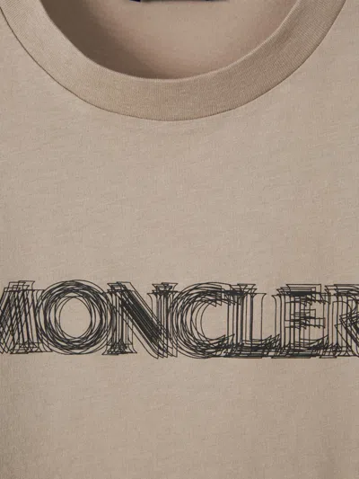 Moncler Cotton Logo T-shirt In Neutral
