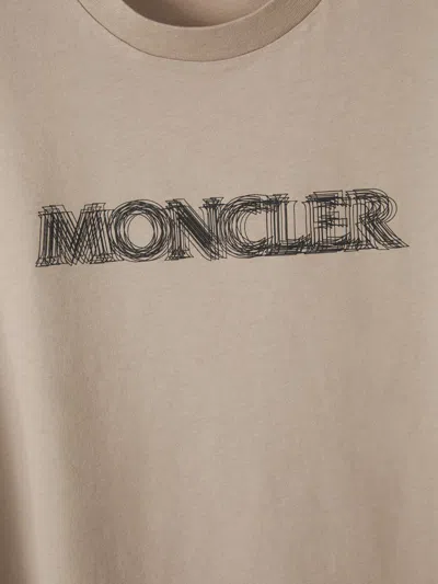Moncler Cotton Logo T-shirt In Neutral