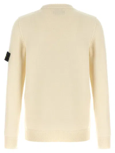 Stone Island Logo Badge Sweater In Yellow
