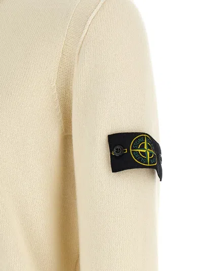 Stone Island Logo Badge Sweater In Yellow