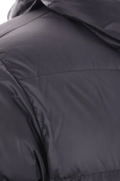 Aspesi Nylon Down Jacket With Hood And Pockets In Blue
