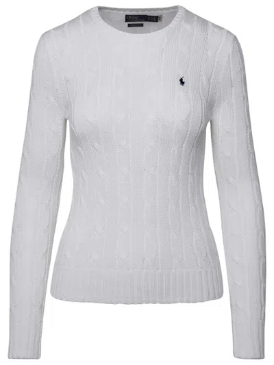 Polo Ralph Lauren Julianna White Cotton Sweater In Gray