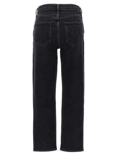 Agolde High-waisted Baggy Jeans With Button Closure In Black