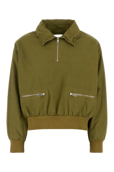 Prada Army Green Cotton Jacket In Green