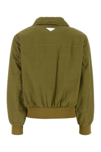 Prada Army Green Cotton Jacket In Green