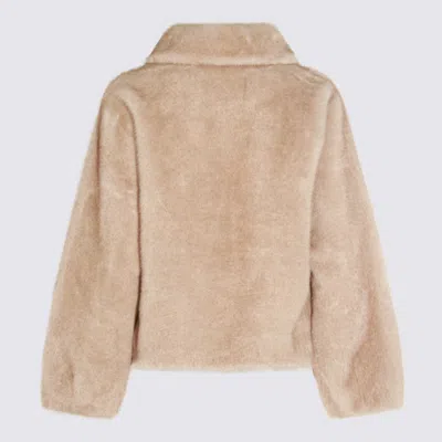 Lou Andrea Collared Faux Fur Coat In Brown