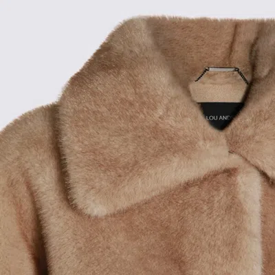 Lou Andrea Collared Faux Fur Coat In Brown
