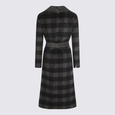 Twinset Twin Set Reversible Coat With Double Cloth In Black
