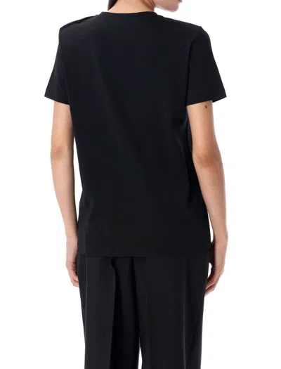 Balmain T -shirt Paris Logo Print Black In Black