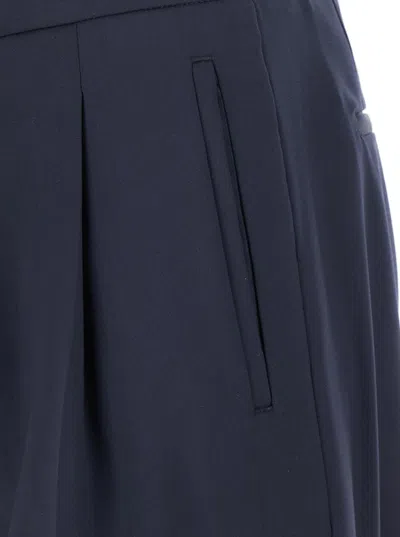 Lardini Blue Pants With Elastic Waist And Drawstring In Virgin Wool Man In Blue