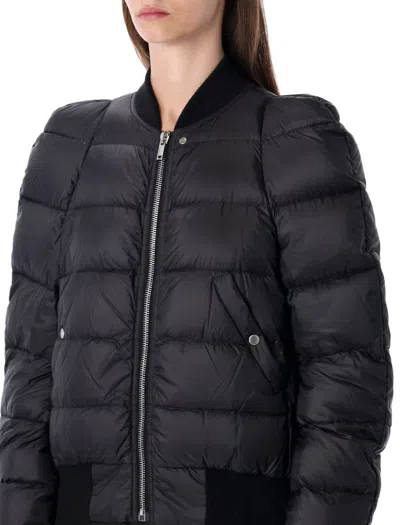 Rick Owens Modern Quilted Down Jacket Pockets In Black