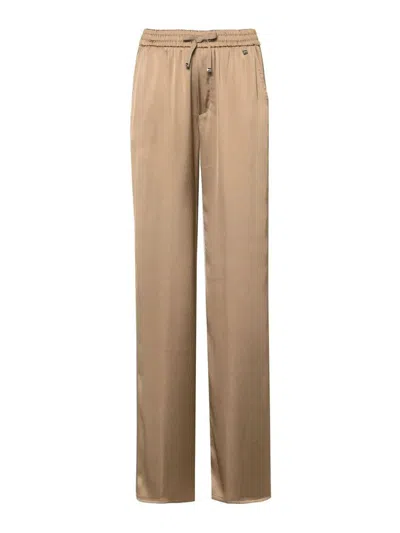 Herno Satin Pants In Brown
