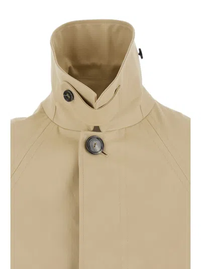 Ami Alexandre Mattiussi Ami Paris Women Beige Trench Coat With Classic Collar And Front Concealed Button Closure In Cotton W In Multi