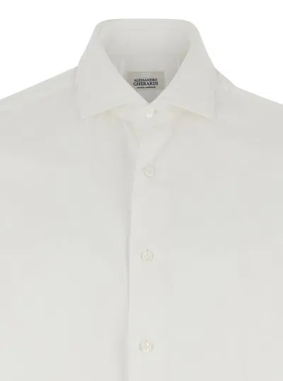 Alessandro Gherardi White Shirt With Classic Collar In Cotton Man In White