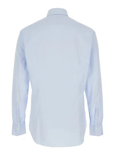 Alessandro Gherardi Light Blue Shirt With Classic Collar In Cotton Man In Multi