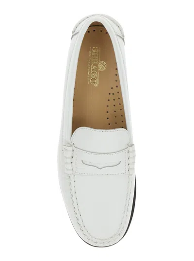 Sebago 'danielle Pop' White Loafers With Bevelled Toe And Low Stacked Heel In Leather Woman In White