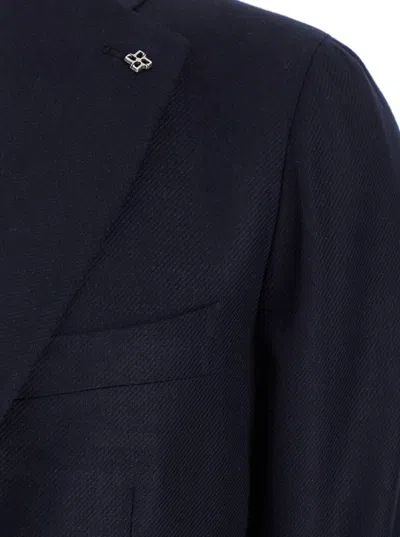 Tagliatore Button Single-breasted Jacket In Blue