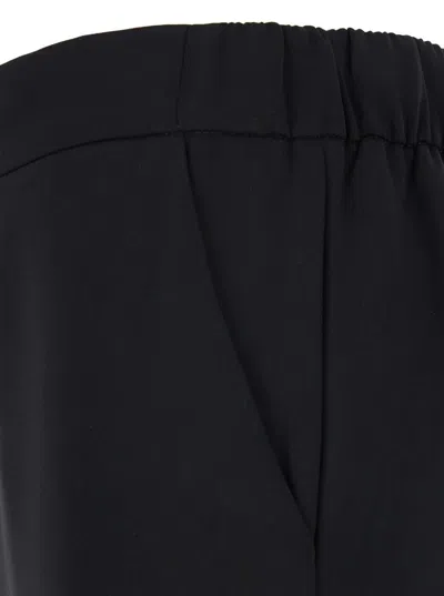 P.a.r.o.s.h Black Pants With Wide Leg And Elastic Rear Waist In Tech Fabric Woman In Black