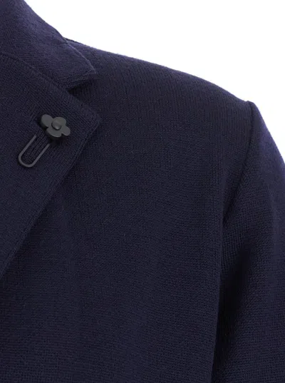 Lardini Blue Jacket With Classic Lapels And Button Fastening In Cotton Man In Blue