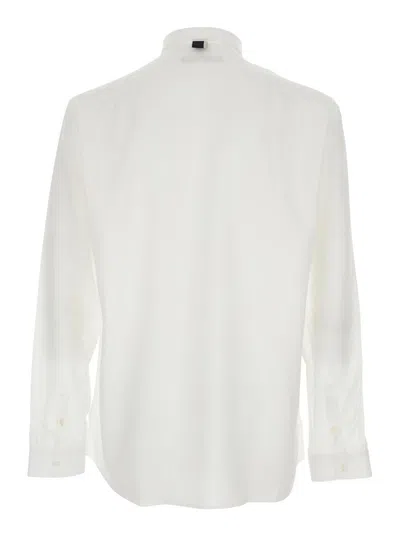 Low Brand White Shirt With Classic Collar In Tech Fabric Man In White