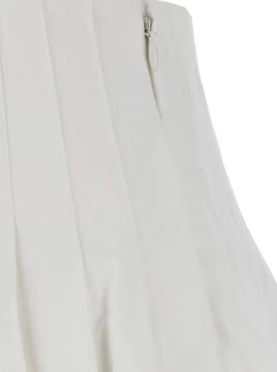 Epingler White Mini Skirt With Concealed Side Zip Closure And Pleated Details In Cotton Woman In White