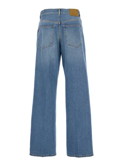 Haikure Blue Jeans With Five Pocket Design And Logo Patch On The Back In Denim Woman In Blue