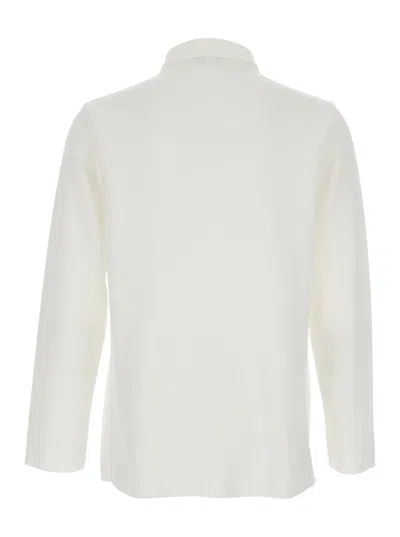Lardini White Shirt With Classic Collar And Two Front Patch Pockets In Cotton Man In White