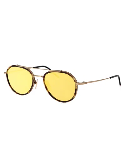 Thom Browne Med Titanium Sunglasses In Yellow