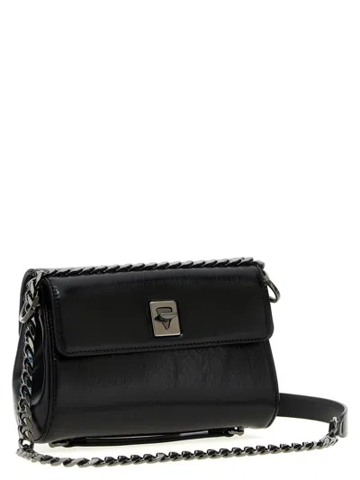Valentino Small Rectangular Shoulder Bag With Chain Strap In Black