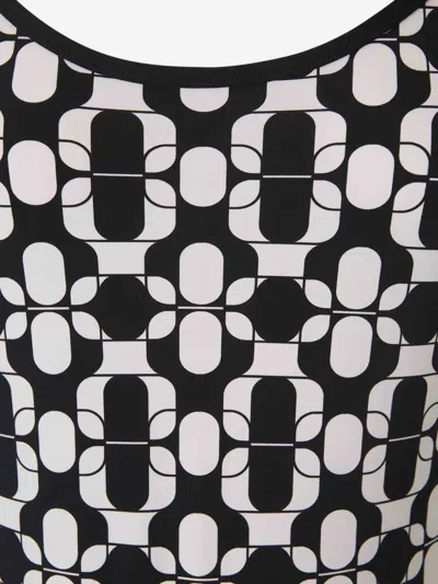 Moncler Printed Elastic Swimsuit In Black