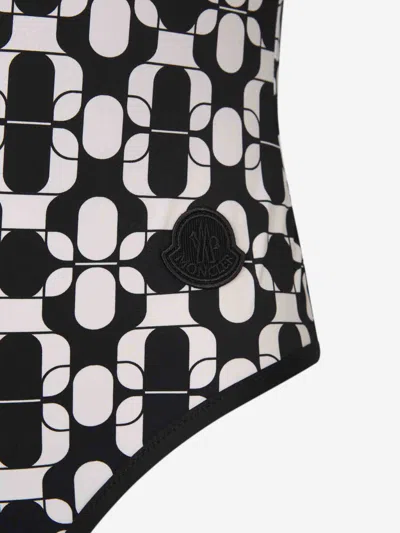 Moncler Printed Elastic Swimsuit In Black