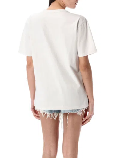 Alexander Wang T T By Alexander Wang Distressed Logo Cotton Tee In White