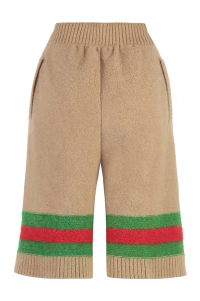 Gucci Knitted Shorts In Brown