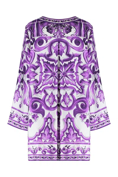 Dolce & Gabbana Women Silk Dress In Purple