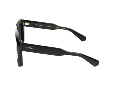 Valentino Garavani V-gold Ii Acetate Butterfly Sunglasses In Black