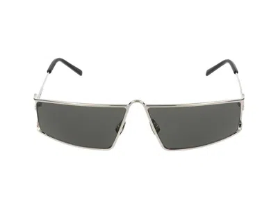 Saint Laurent Square-frame Metal Sunglasses With Non-polarized Lenses In Silver