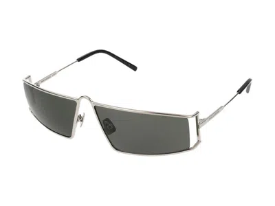 Saint Laurent Square-frame Metal Sunglasses With Non-polarized Lenses In Silver