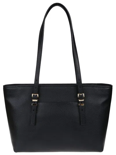 Michael Kors Textured Pebbled Tote Bag With Gold Hardware In Black