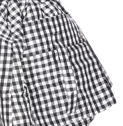 Ganni Skirt With Balloon Effect And Gingham Pattern In Black