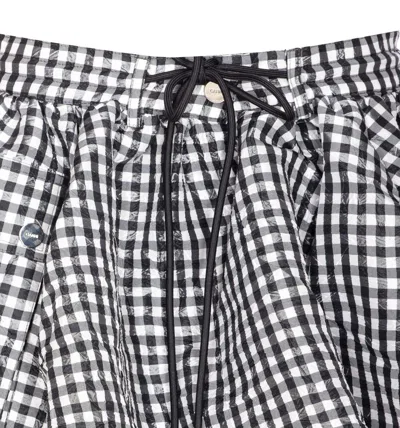 Ganni Skirt With Balloon Effect And Gingham Pattern In Black