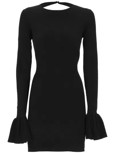Rotate Birger Christensen Rotate Birgerchristensen Knit Mini Cut-out Dress In Black